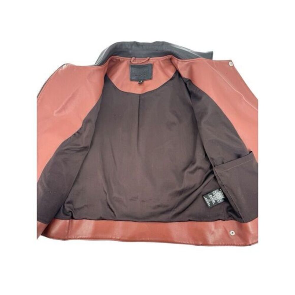 Blank NYC Jacket Two Tone Black and Brown Faux Leather Moto Jacket Zip Women's S - Picture 6 of 9